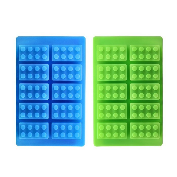 Gwogo Minifigure Building Brick Silicone Ice Tray Candy Chocolate Mold - for Lego Lovers(2 Pcs) N24