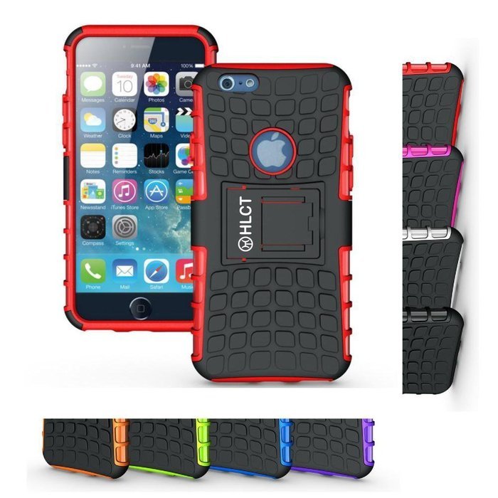 iPhone 6s Case, HLCT Rugged Shock Proof Dual-Layer Case with Built-In Kickstand for iPhone 6s / 6 4.7 Inch (White... N2