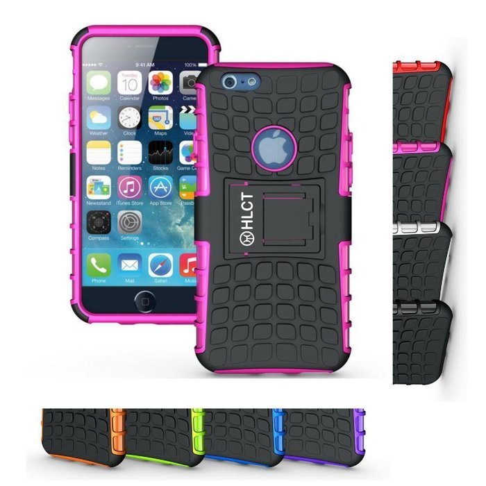 iPhone 6s Case, HLCT Rugged Shock Proof Dual-Layer Case with Built-In Kickstand for iPhone 6s / 6 4.7 Inch (White... N5