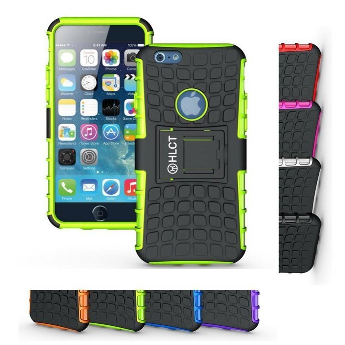 iPhone 6s Case, HLCT Rugged Shock Proof Dual-Layer Case with Built-In Kickstand for iPhone 6s / 6 4.7 Inch (White... N6