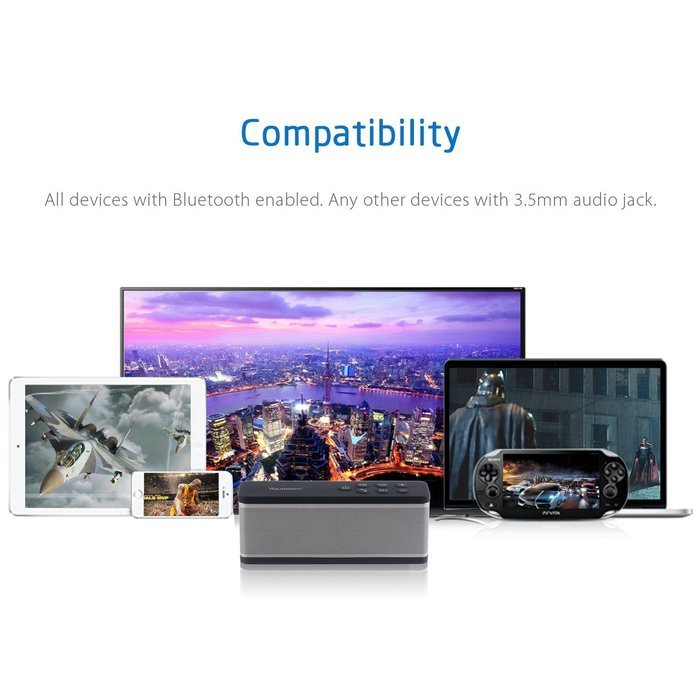 Youmoon YM-Z38 Portable Wireless Bluetooth Speaker CSR 4.0 With Microphone, 10W Output Power, 10 Playing Hours... N2