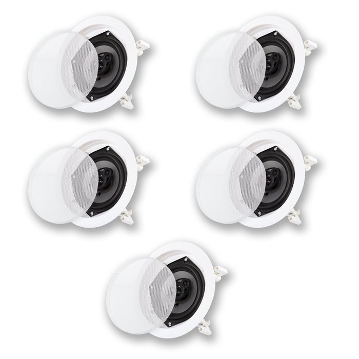 Acoustic Audio CS-IC53 In Ceiling Speakers 3 Way Home Theater 1250 Watt 5 Speaker Set CS-IC53-5S