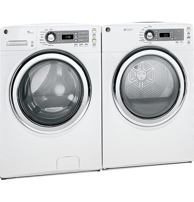 GE GFDS140GDWW 7.0 Cu. Ft. White Stackable With Steam Cycle Gas Front Load Dryer N5