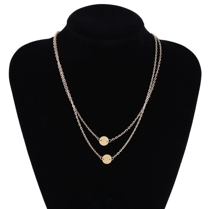 Obula(TM) Big sales Simple Punk Gold Plated 2 Layer Chain NeckPendant Necklaces Jewelry Gift For Women N5