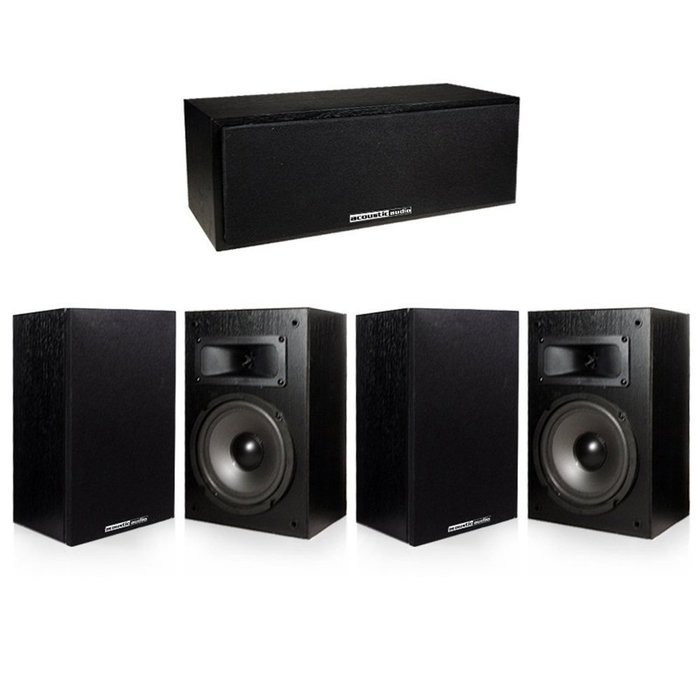 Acoustic Audio 4 Bookshelf & Center Home Speakers 5 Piece Set 350 Watt PS-S5C4-5