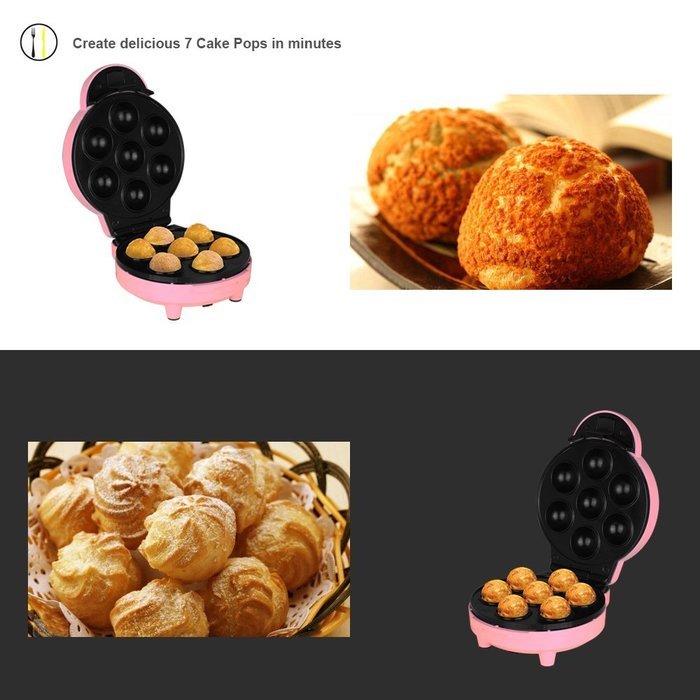ZZ PM270-P Pop Cake Maker with 7 Cake Pop Capacity, Pink N6