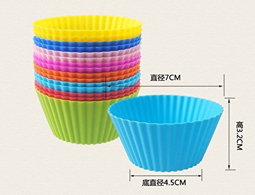 Baking Cups, KOOTIPS 32 Pcs/set Silicone Baking Cups / Muffin Cup Molds/ Chocolate Holders/ Truffle Cups Reusable... N2