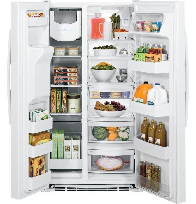 GE GSS25GGHWW 25.4 Cu. Ft. White Side-By-Side Refrigerator N4