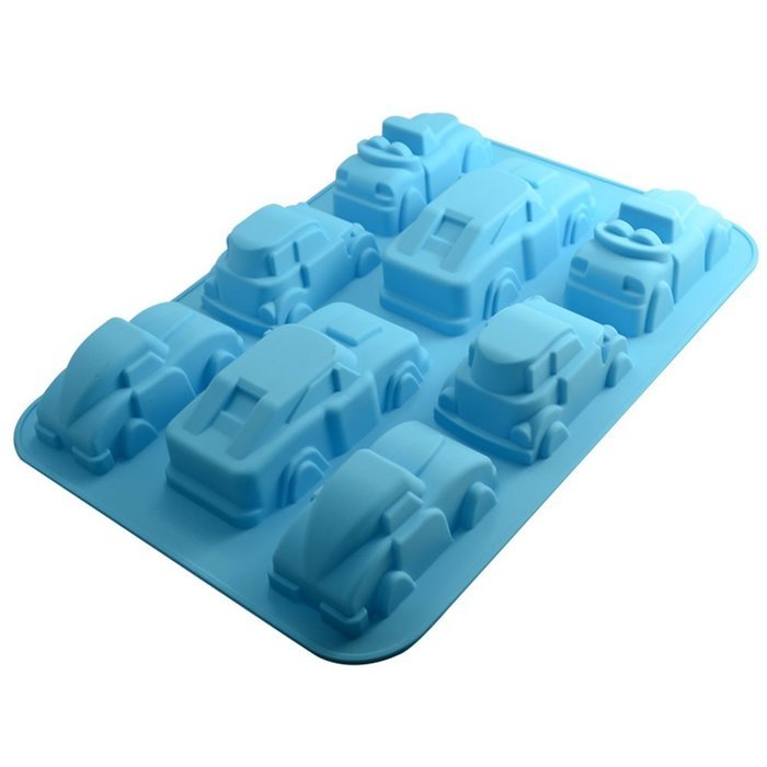 1 X Silicone Cars Jello Chocolate Pudding Baking Mould Cake Decoration DIY Pan 8Cav N8