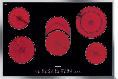 Smeg S2773CXU 30" Smoothtop Electric Cooktop with 5 High-Light Radiant Elements Including a Triple Element 9 Power...