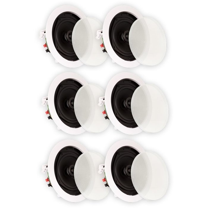Theater Solutions 3 Pairs New 5.25" In Ceiling Home Theater Kevlar Speakers 1200 Watts 3TS50C