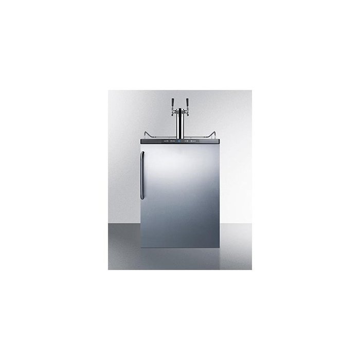 Summit SBC635MBISSTBTWIN Built-In Dual Faucet Commercial Beer Dispenser, Stainless Steel