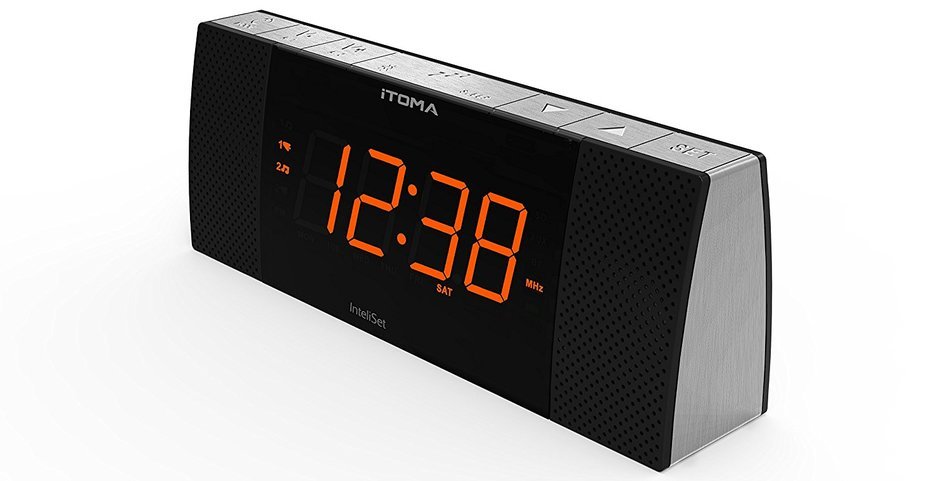 iTOMA Alarm Clock with Digital FM Radio, Bluetooth, Auto-Time Setting, Dual Alarm with Snooze and Sleep Timer,... N5