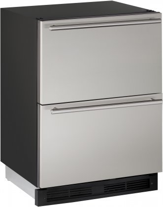 U-Line U1224DWRS00B 24" 1000 Series Built-In Solid Refrigerator Drawers with 5.4 cu. ft. Total Capacity: Stainless... N2