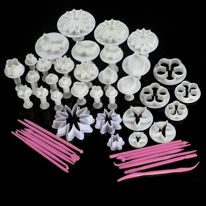 New 47pcs Cake Decoration Mold Tools Set Sugarcraft Icing Cutters Plungers