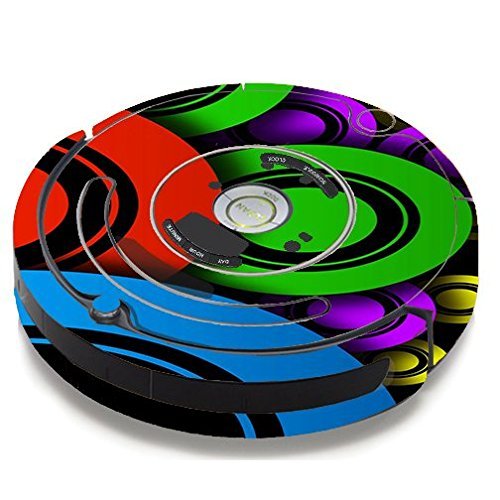 Skin Decal Vinyl Wrap For IRobot Roomba 650 655 Vacuum / Awesome Circles Trippy