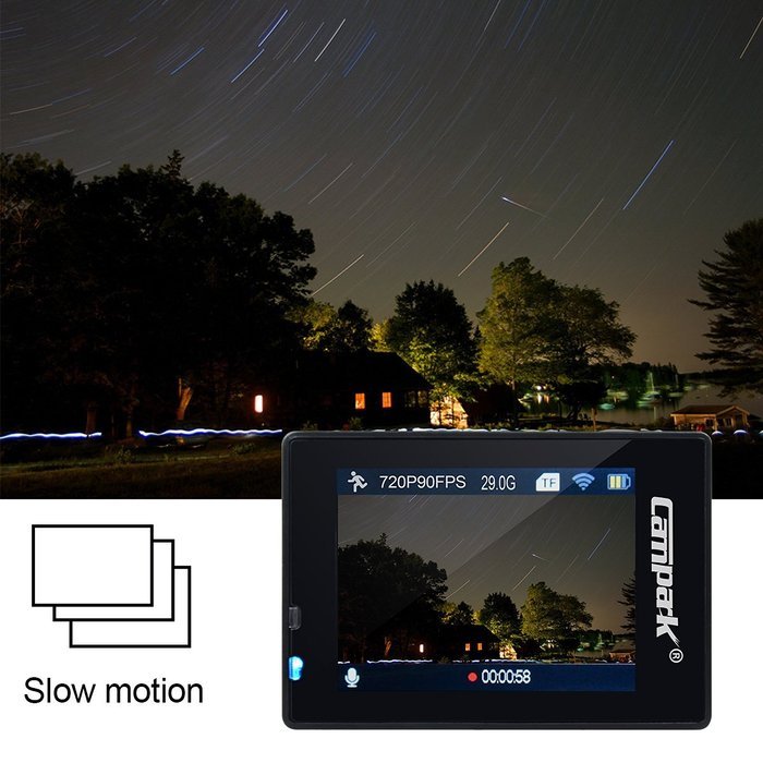 Campark Sports Action Video Camera 4K 30fps Ultra HD WiFi with Wrist Remote Control,Dual Screen,Waterproof upto... N6