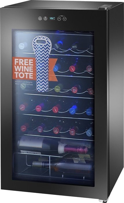 Insignia - 34-Bottle Wine Cooler with Wine Tote - Black N5