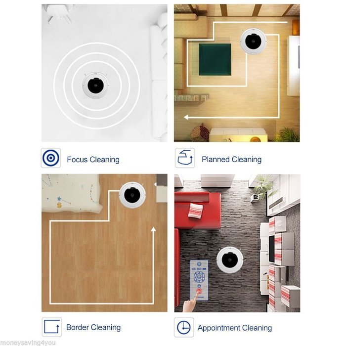 Vacuum Robot with multi-point touch screen, wear resistance lower noise US Plug N3