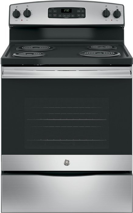 GE JB250RKSS 30" Star K Freestanding Electric Range with 5.3 cu. ft. Oven Capacity, Stainless Steel