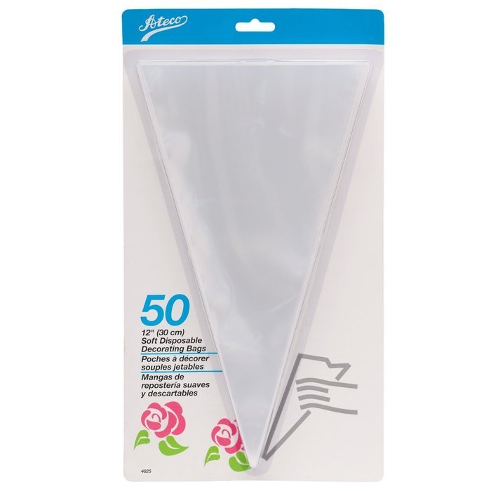 Ateco 4625 12-Inch Soft Disposable Pastry Bag, 50-Pack N2