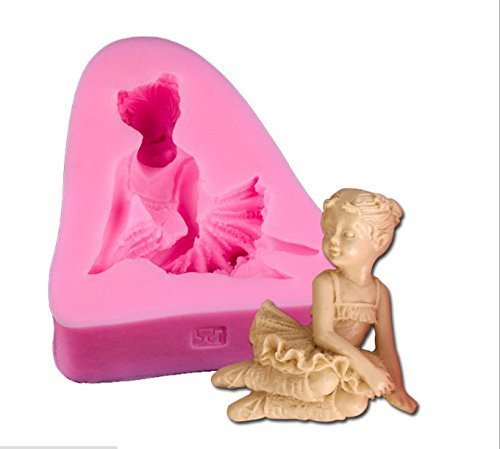 HUAL Little Girl Baking Cake Mold Diy Silicone Mold Fondant Cake Mold N2