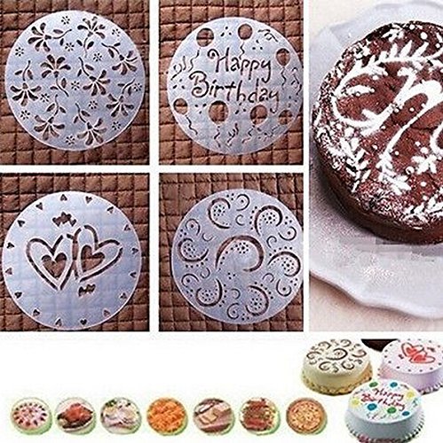 FD832 Round Cake Fondant Flour Sugar Cutter Decorate Flower Heart Mold Mould 4PC