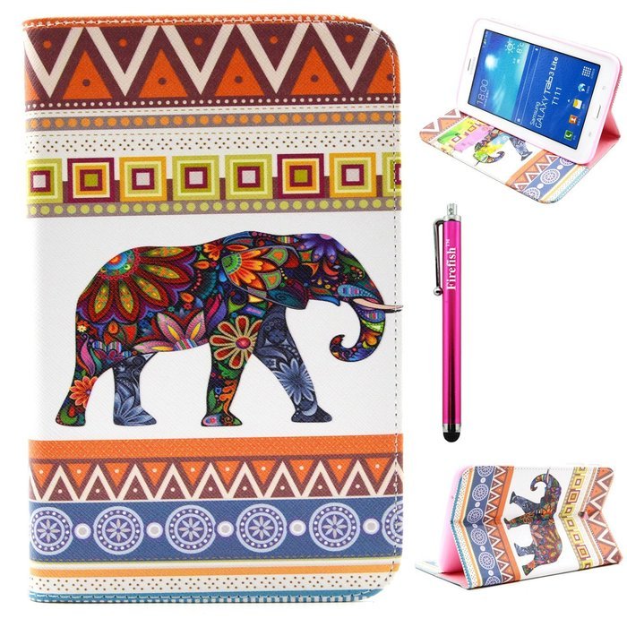 Tab 4 7.0 Case, Firefish Damage Resistance Case Premium PU Leather Wallet Card Slots Kickstand Feature Case for... N351
