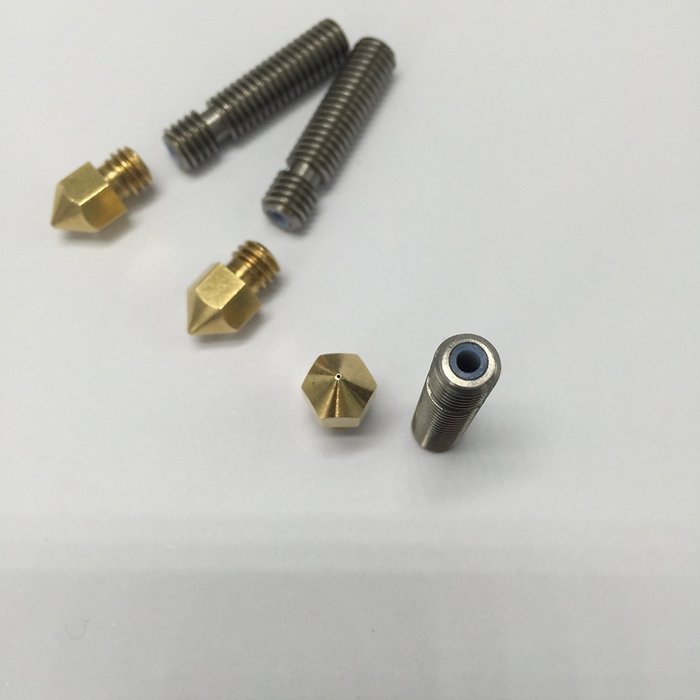 HICTOP 3 Pcs 3D Printer Extruder 0.4mm Brass Nozzle + 3 Pcs Extruder 1.75mm Tube for Reprap Prusa I3 N3