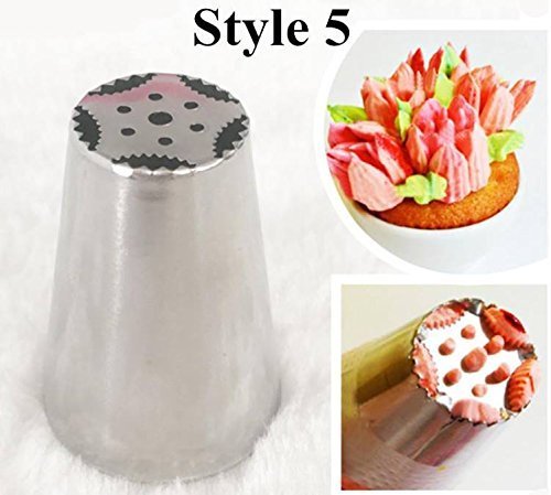 6PCS Russian Tulip Stainless Steel Icing Piping Nozzles Tips Russia Nozzl DIY Stainless Pastry Tips by Kissmytwins N6