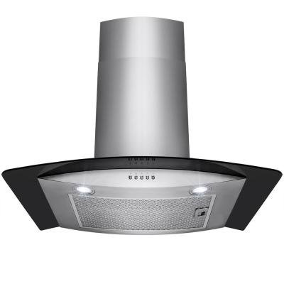 30 in. Convertible Kitchen Wall Mount Range Hood in Stainless Steel with Black Tempered Glass and Carbon Filters N5