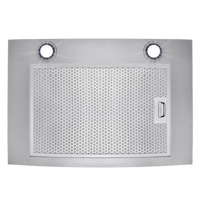 30 in. Convertible Kitchen Wall Mount Range Hood in Stainless Steel with Black Tempered Glass and Carbon Filters N6