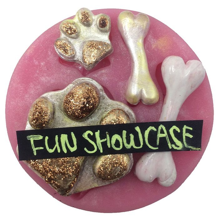 Funshowcase Assorted Dog Footprints and Bones Silicone Candy Mold for Cake Decorate, Clay, Crafting N2