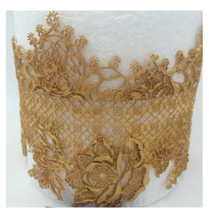 JUMUU Extra-large Sugarcraft Cake Decoration Open Rose with leaf Lace Repeat Border Swag Icing Silicone Mold Mould... N2