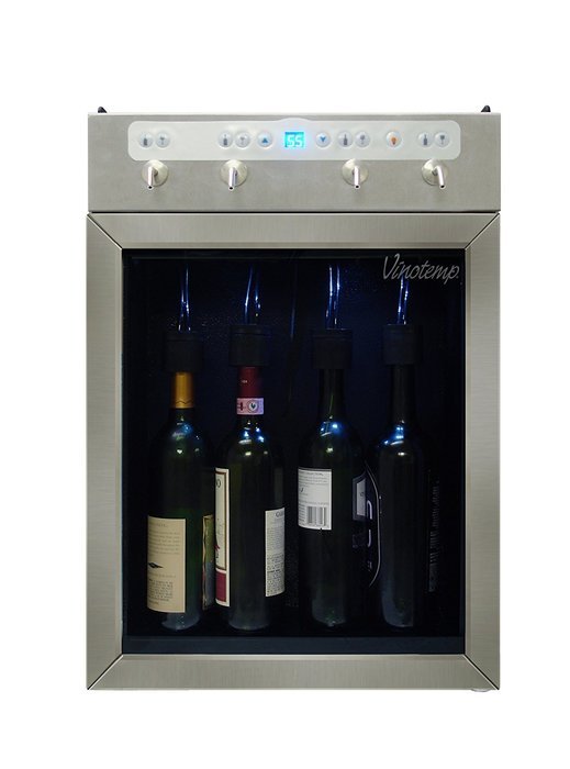 Vinotemp 4-Bottle Wine Dispenser, Stainless