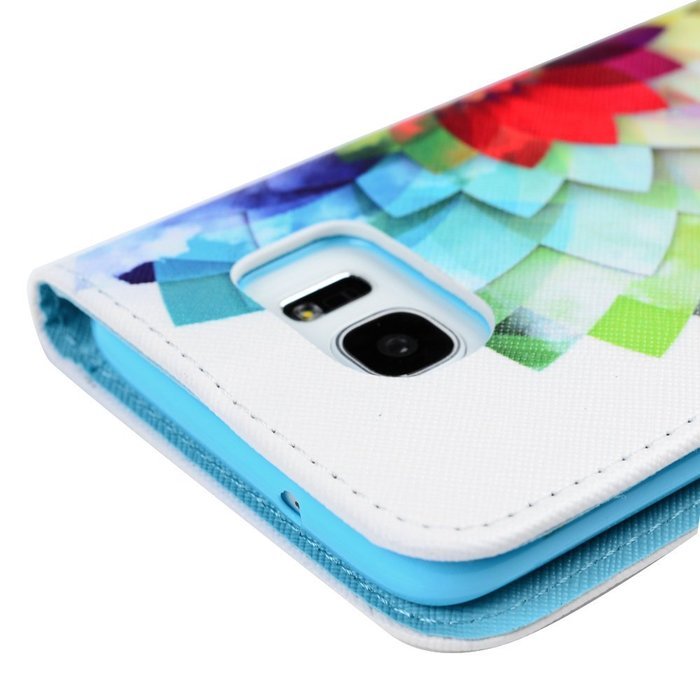 S7 Edge Case,Samsung Galaxy S7 Edge Case - Wallet Folio Flip Premuim PU Leather Case Colorful Print Design with... N37