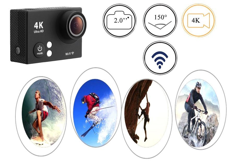 Maifang Ultra HD 4K WIFI Sport Action Camera 12MP 2 Inch Full HD 1080P 60FPS Waterproof Diving Camera with 2 Batteries... N7