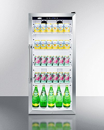 Summit SCR1005 48" Tall Beverage Merchandiser With Stainless Steel Trim LED Lighting & Digital Thermostat In Slim... N2