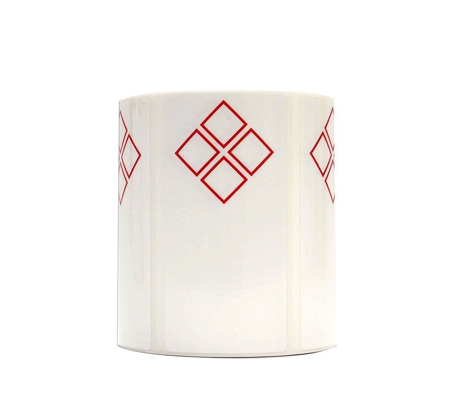 Udo400 Printer Ghs Diamond 50Mmx50Mm White With 4 Red Diamonds - Roll