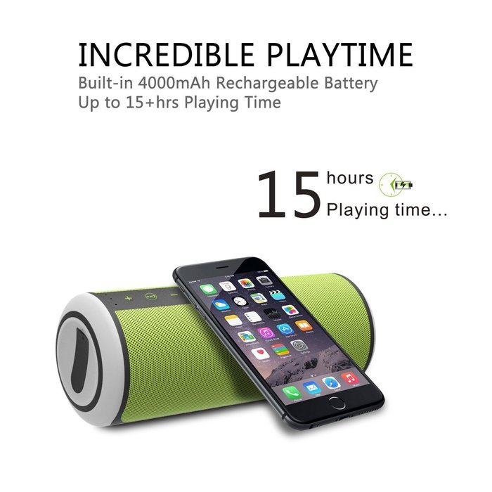 Trendwoo Outdoor Waterproof Bluetooth V4.0 Portable Speaker with DSP Noise Reduction Dual X-Bass Driver and up... N13