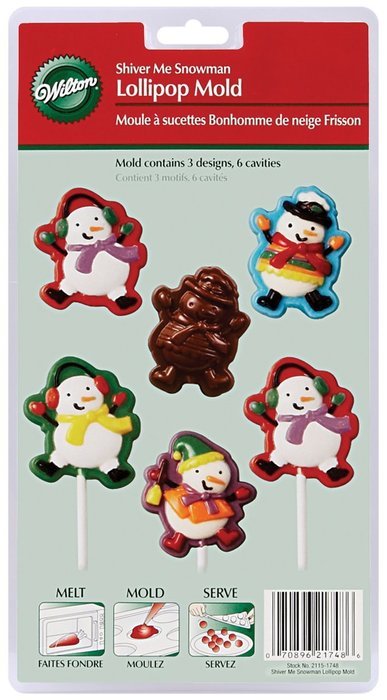 Lollipop 6-Cavity Mold: Shiver Me Snowman 6-Cavity (3 Designs)