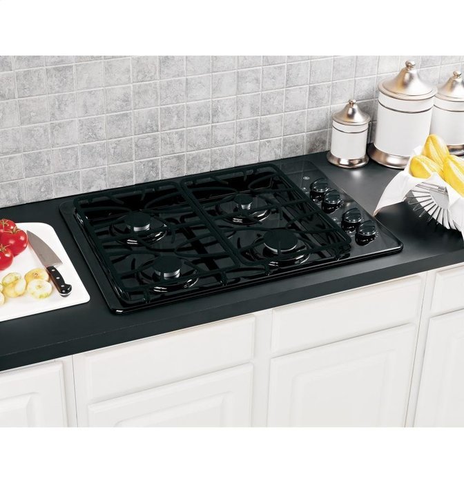 GE JGP329DETBB 30" Black Gas Sealed Burner Cooktop