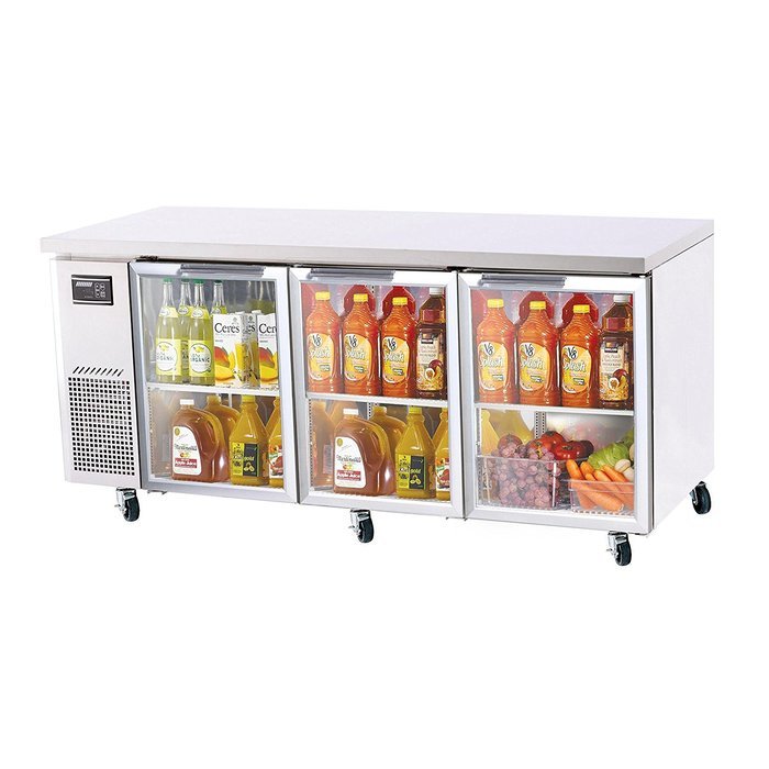 Turbo Air - J Series Undercounter 19 cu. ft. 3 Glass Door Reach-In Refrigerator