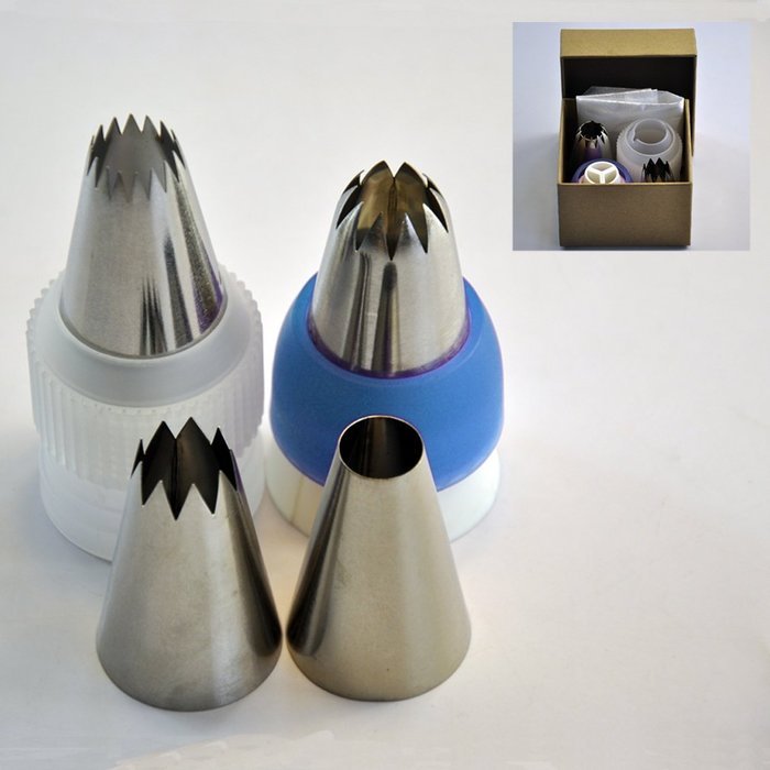 TANGCHU Cupcake Decorating Kit Stainless Steel Tips 11PCS/SET Round Star Icing Tips N4