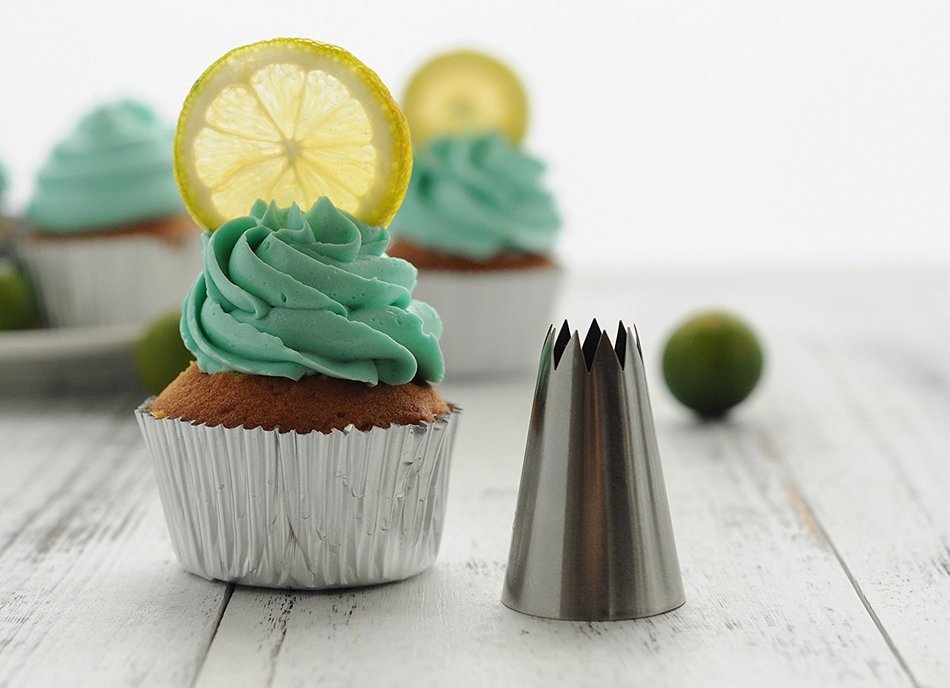 BeBeFun 304 Stainless Steel Extra-Large/ Jumbo Classical Cup Cake Piping Icing Decoration Tips Set. Include French... N9
