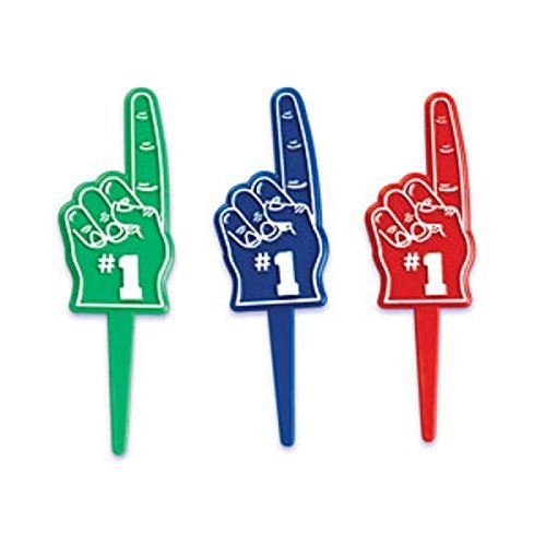 Oasis Supply BC C-710 Number-1 Fan Finger Cupcake Topper Picks, 12-Pack