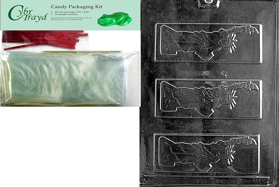 Cybrtrayd P015 Statue of Liberty Bar Chocolate Candy Mold with Exclusive Cybrtrayd Copyrighted Chocolate Molding... N4