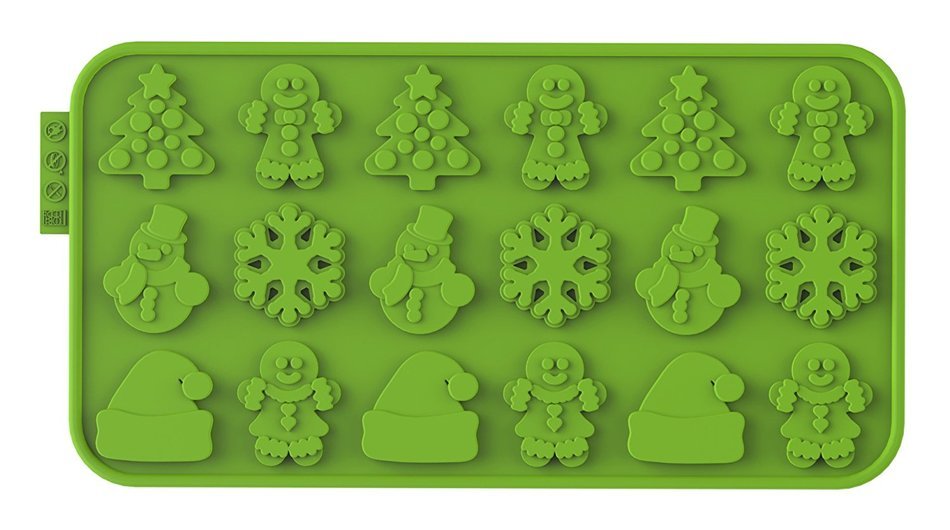 Siliconezone Chocochips Collection 8.9" Non-Stick Silicone Easter Chocolate Mold, Lime Green N14