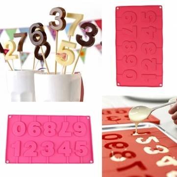 Anyana DIY Numbers Lollipop Mold Chocolate Cake Silicone Fondant Mould N5