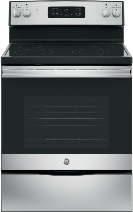 GE JB645RKSS 30" Star K Freestanding Electric Range with 4 Radiant Elements, 5.3 cu. ft. Oven Capacity, Stainless...